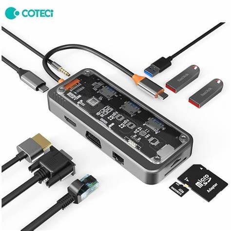 هاب یو اس بی 1در10 – USB-C Hub Coteci 10in1